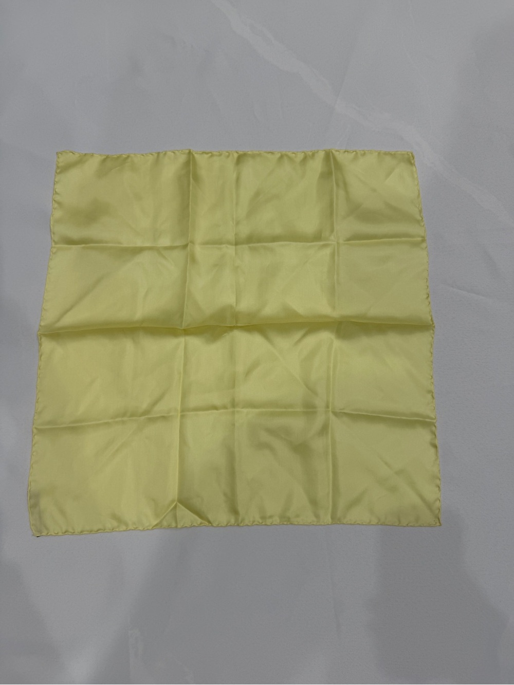 Light Yellow Silk Satin Finish Square Scarf 19” x 19”